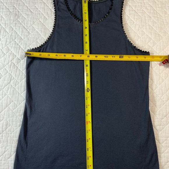 J.Crew Women’s Tank Top Navy Blue 100% Cotton Size XXS Scalloped Neckline (F27) - Picture 2 of 5